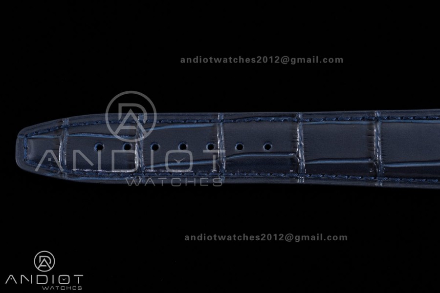 Portuguese Chrono IW371446 SS APSF 1:1 Best Edition Silver Dial Blue Marker On Blue Leather Strap Asian Super Clone 69355