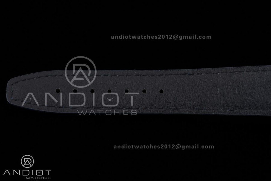 Portuguese Chrono IW371446 SS APSF 1:1 Best Edition Silver Dial Blue Marker On Blue Leather Strap Asian Super Clone 69355