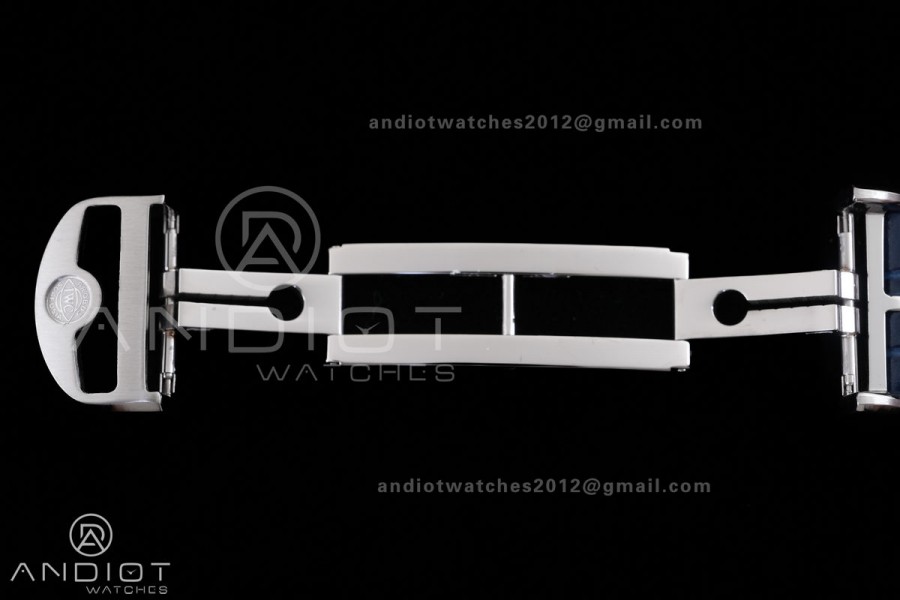 Portuguese Chrono IW371446 SS APSF 1:1 Best Edition Silver Dial Blue Marker On Blue Leather Strap Asian Super Clone 69355