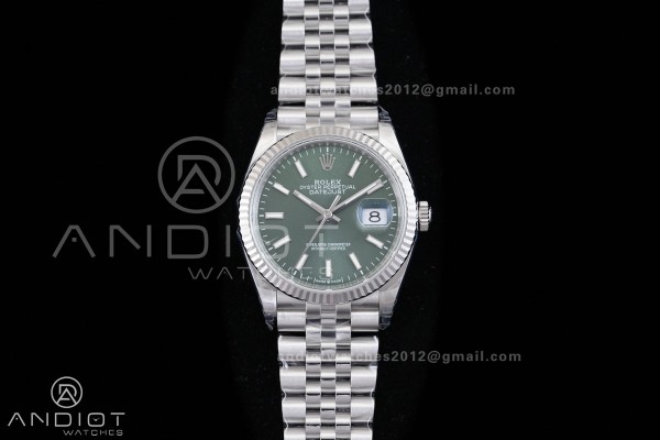 DateJust 36 SS 126234 VSF 1:1 Best Edition 904L Steel Green Stick Dial on Jubilee Bracelet VS3235 V2
