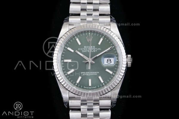 DateJust 36 SS 126234 VSF 1:1 Best Edition 904L Steel Green Stick Dial on Jubilee Bracelet VS3235 V2