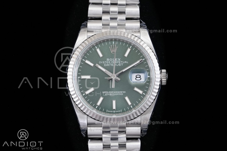 DateJust 36 SS 126234 VSF 1:1 Best Edition 904L Steel Green Stick Dial on Jubilee Bracelet VS3235 V2