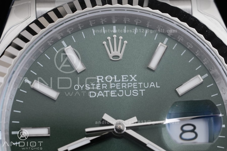 DateJust 36 SS 126234 VSF 1:1 Best Edition 904L Steel Green Stick Dial on Jubilee Bracelet VS3235 V2