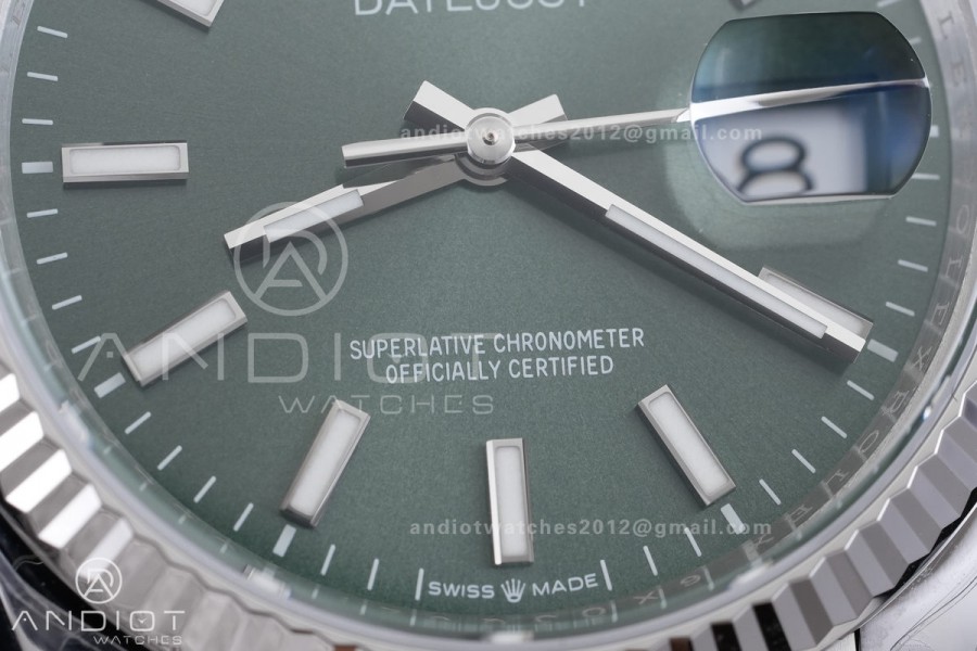 DateJust 36 SS 126234 VSF 1:1 Best Edition 904L Steel Green Stick Dial on Jubilee Bracelet VS3235 V2