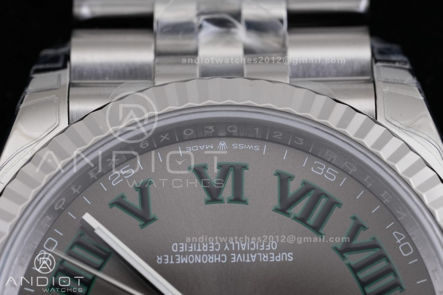 DateJust 36 SS 126234 VSF 1:1 Best Edition 904L Steel Gray Dial Green Roman on Jubilee Bracelet VS3235 V2