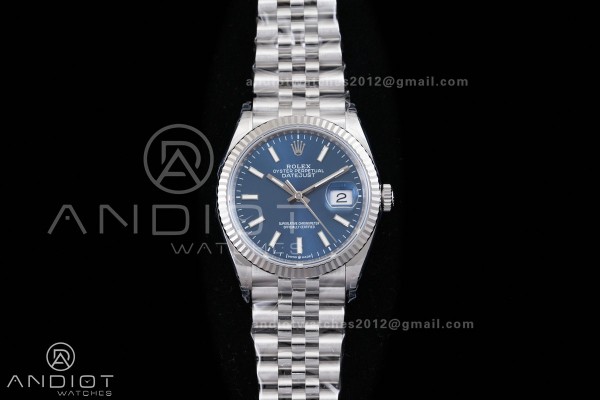 DateJust 36 SS 126234 VSF 1:1 Best Edition 904L Steel Blue Stick Dial on Jubilee Bracelet VS3235 V2