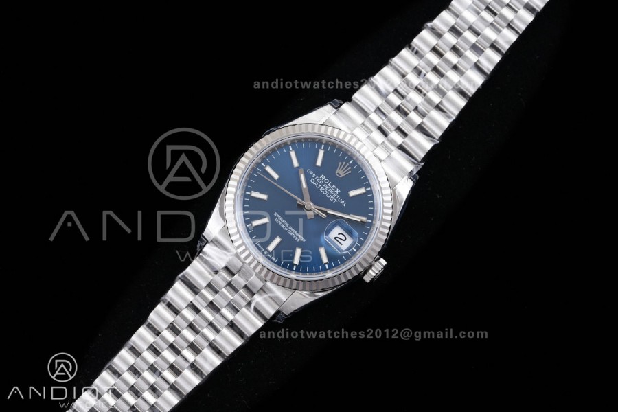 DateJust 36 SS 126234 VSF 1:1 Best Edition 904L Steel Blue Stick Dial on Jubilee Bracelet VS3235 V2