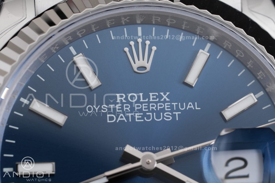 DateJust 36 SS 126234 VSF 1:1 Best Edition 904L Steel Blue Stick Dial on Jubilee Bracelet VS3235 V2
