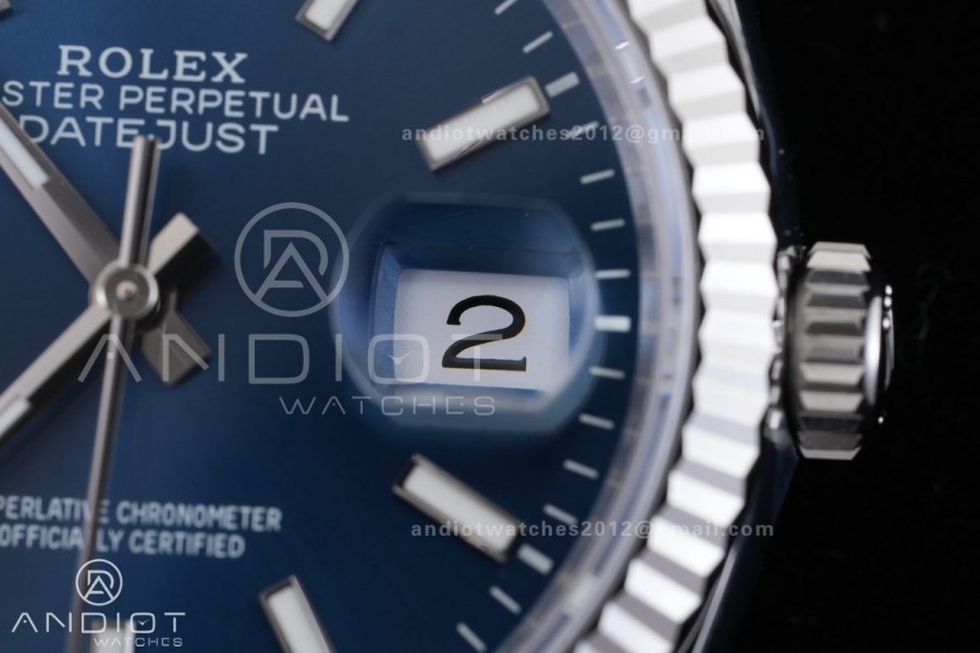 DateJust 36 SS 126234 VSF 1:1 Best Edition 904L Steel Blue Stick Dial on Jubilee Bracelet VS3235 V2