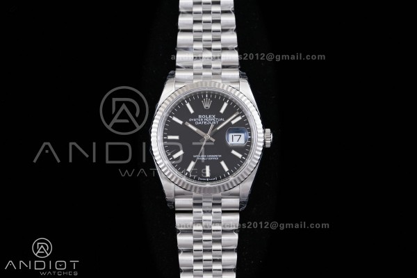 DateJust 36 SS 126234 VSF 1:1 Best Edition 904L Steel Black Stick Dial on Jubilee Bracelet VS3235 V2