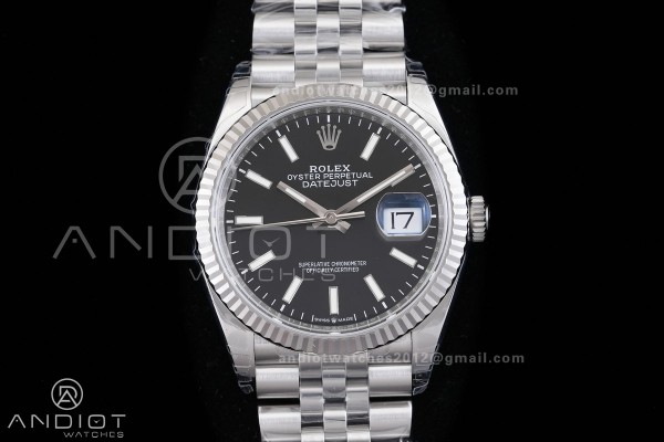 DateJust 36 SS 126234 VSF 1:1 Best Edition 904L Steel Black Stick Dial on Jubilee Bracelet VS3235 V2