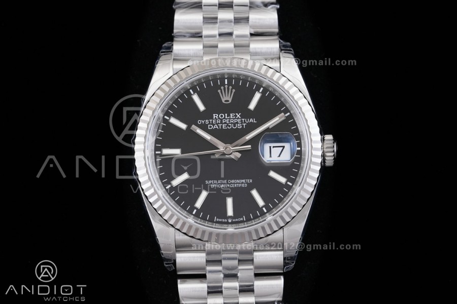 DateJust 36 SS 126234 VSF 1:1 Best Edition 904L Steel Black Stick Dial on Jubilee Bracelet VS3235 V2