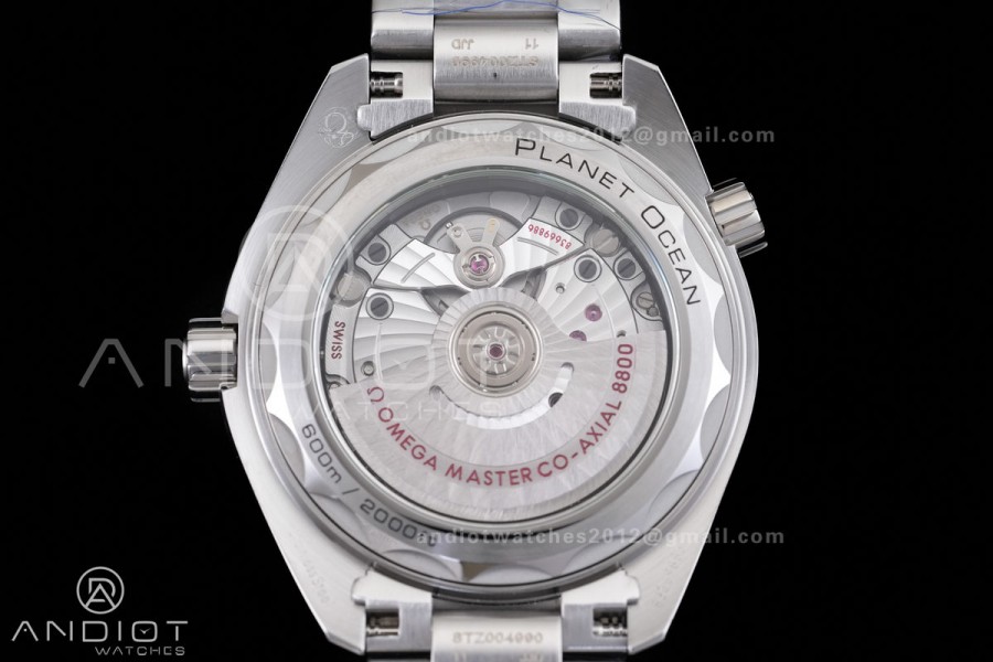 Planet Ocean 39.5mm White Ceramic Bezel SS VSF 1:1 Best Edition White Dial On SS Bracelet Super Clone Asian 8800