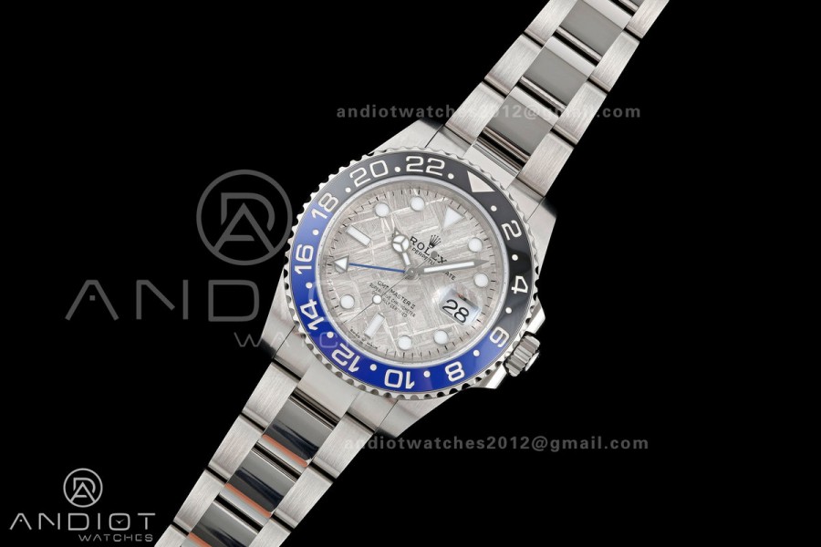 GMT-Master II Blaken Blue Ceramic ARF 1:1 Batman Best Edition Meteorite Dial On Oyster Bracelet DD3285