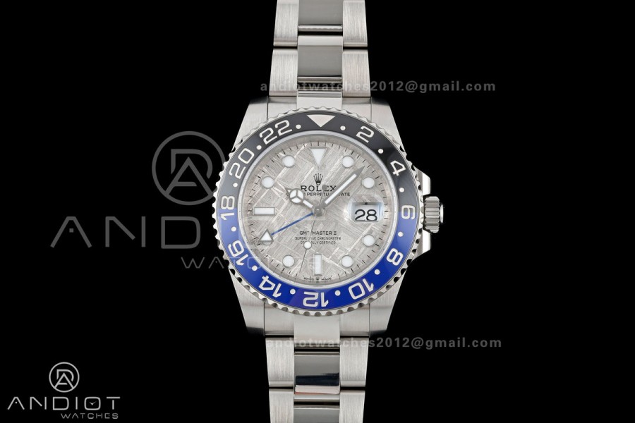 GMT-Master II Blaken Blue Ceramic ARF 1:1 Batman Best Edition Meteorite Dial On Oyster Bracelet DD3285