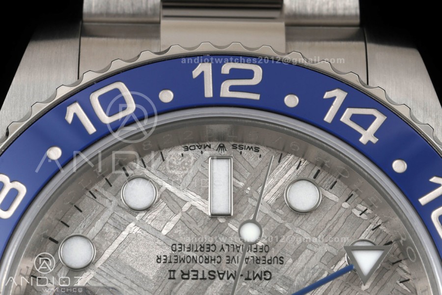 GMT-Master II Blaken Blue Ceramic ARF 1:1 Batman Best Edition Meteorite Dial On Oyster Bracelet DD3285