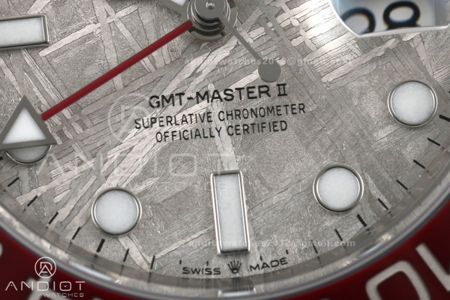GMT-Master II Black/Red Ceramic ARF 1:1 Best Edition Meteorite Dial On Oyster Bracelet DD3285 CHS