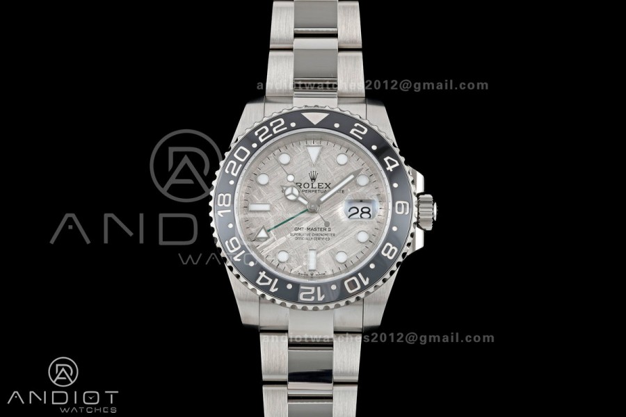 GMT-Master II Blaken Grey Ceramic ARF 1:1 Bruce Wayne Best Edition Meteorite Dial On Oyster Bracelet DD3285