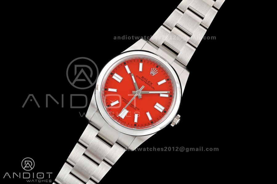Oyster Perpetual 124300 41mm Clean Plus 1:1 Best Edition 904L Steel Red Dial DD3230