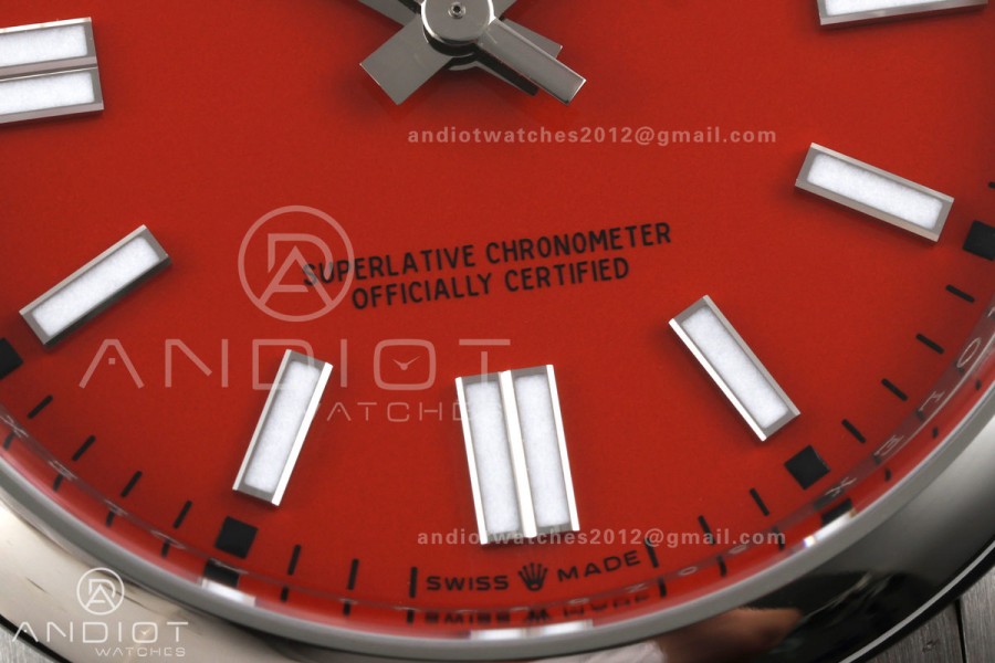 Oyster Perpetual 124300 41mm Clean Plus 1:1 Best Edition 904L Steel Red Dial DD3230