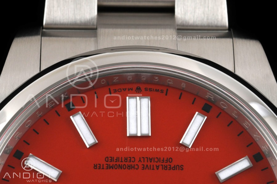 Oyster Perpetual 124300 41mm Clean Plus 1:1 Best Edition 904L Steel Red Dial DD3230