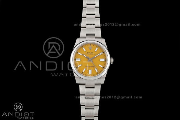 Oyster Perpetual 124300 41mm Clean Plus 1:1 Best Edition 904L Steel Yellow Dial DD3230