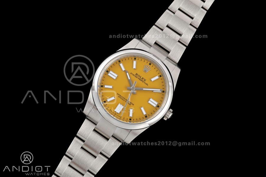 Oyster Perpetual 124300 41mm Clean Plus 1:1 Best Edition 904L Steel Yellow Dial DD3230