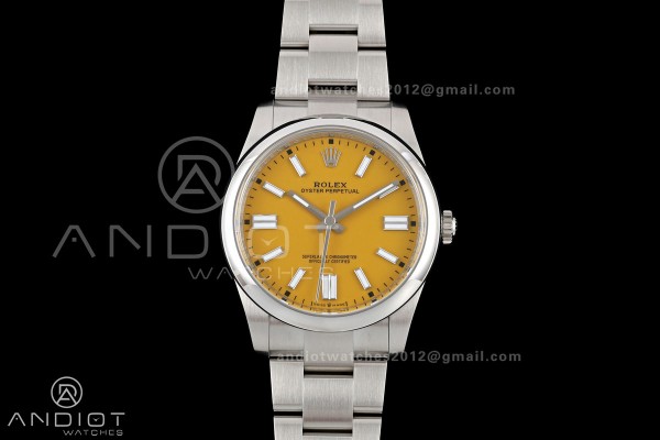 Oyster Perpetual 124300 41mm Clean Plus 1:1 Best Edition 904L Steel Yellow Dial DD3230