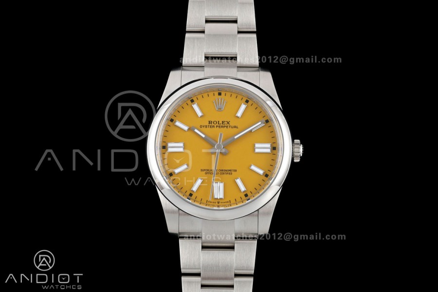 Oyster Perpetual 124300 41mm Clean Plus 1:1 Best Edition 904L Steel Yellow Dial DD3230