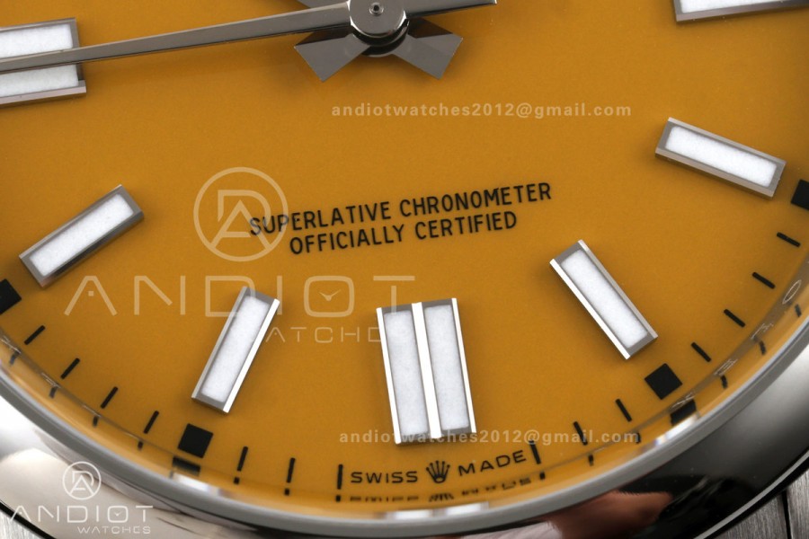 Oyster Perpetual 124300 41mm Clean Plus 1:1 Best Edition 904L Steel Yellow Dial DD3230