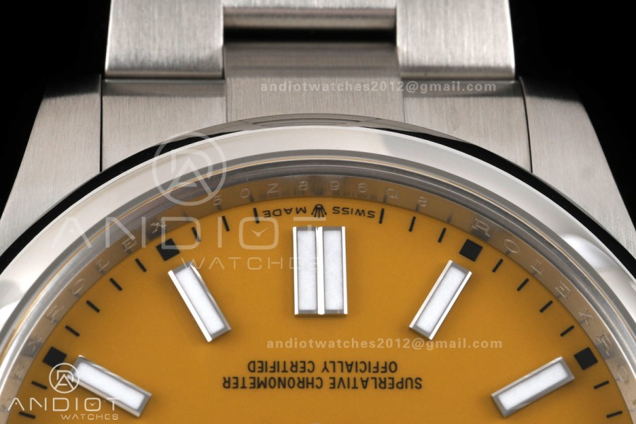 Oyster Perpetual 124300 41mm Clean Plus 1:1 Best Edition 904L Steel Yellow Dial DD3230