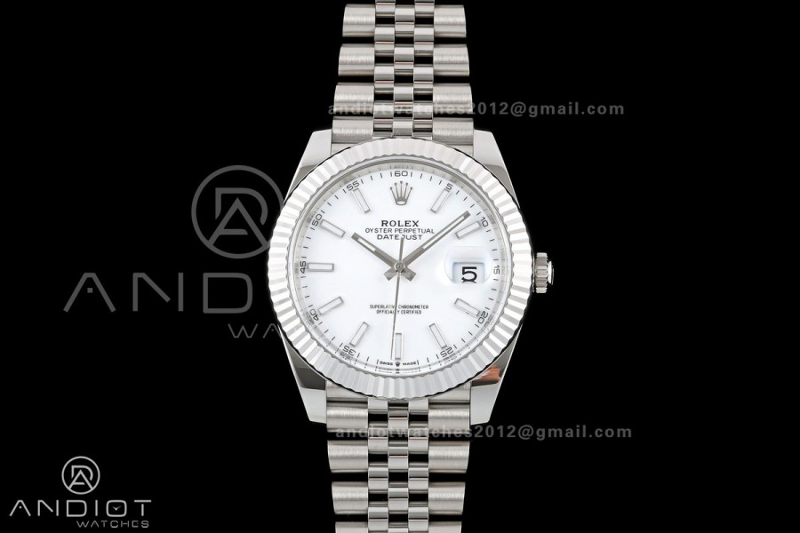 DateJust 41 126334 Clean Plus 1:1 Best Edition White Stick Dial on Jubilee Bracelet DD3235