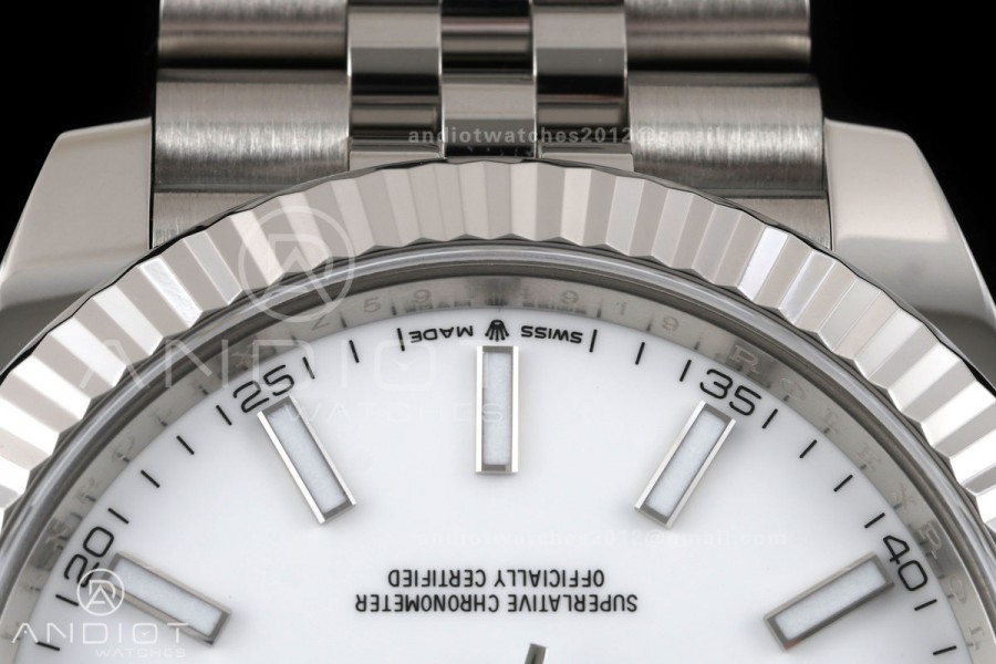 DateJust 41 126334 Clean Plus 1:1 Best Edition White Stick Dial on Jubilee Bracelet DD3235