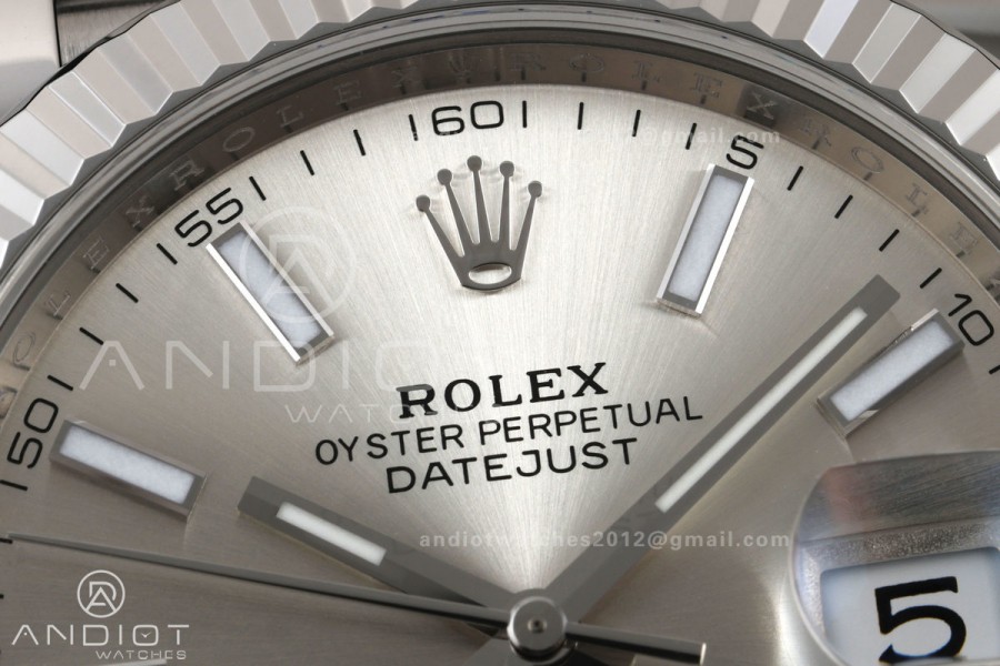 DateJust 41 126334 Clean Plus 1:1 Best Edition Sliver Stick Dial on Jubilee Bracelet DD3235