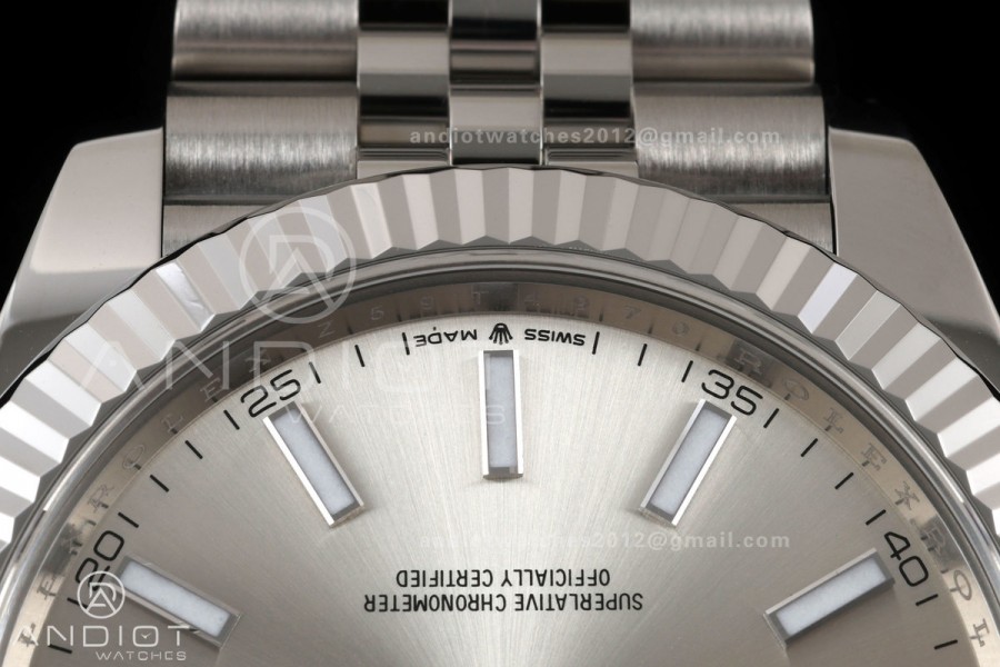 DateJust 41 126334 Clean Plus 1:1 Best Edition Sliver Stick Dial on Jubilee Bracelet DD3235