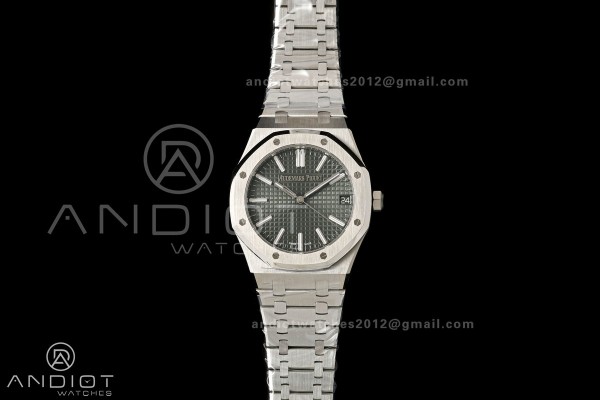 Royal Oak 41mm 15510 SS VSF 1:1 Best Edition Green Textured Dial on SS Bracelet DD4302 Super Clone