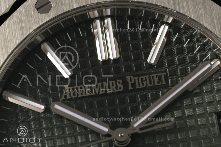 Royal Oak 41mm 15510 SS VSF 1:1 Best Edition Green Textured Dial on SS Bracelet DD4302 Super Clone