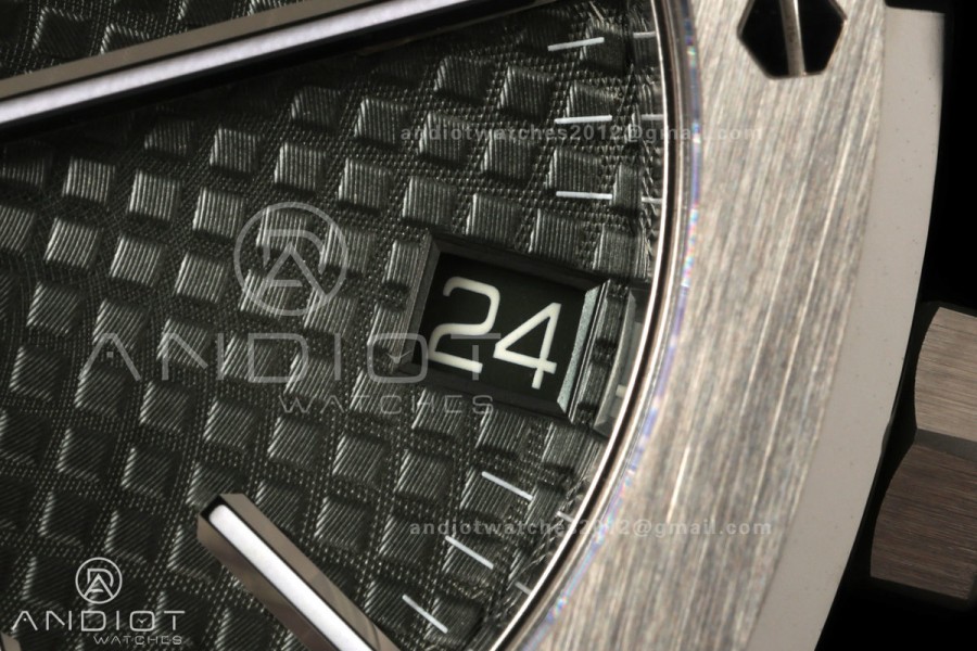 Royal Oak 41mm 15510 SS VSF 1:1 Best Edition Green Textured Dial on SS Bracelet DD4302 Super Clone