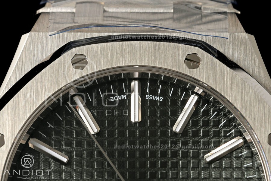 Royal Oak 41mm 15510 SS VSF 1:1 Best Edition Green Textured Dial on SS Bracelet DD4302 Super Clone