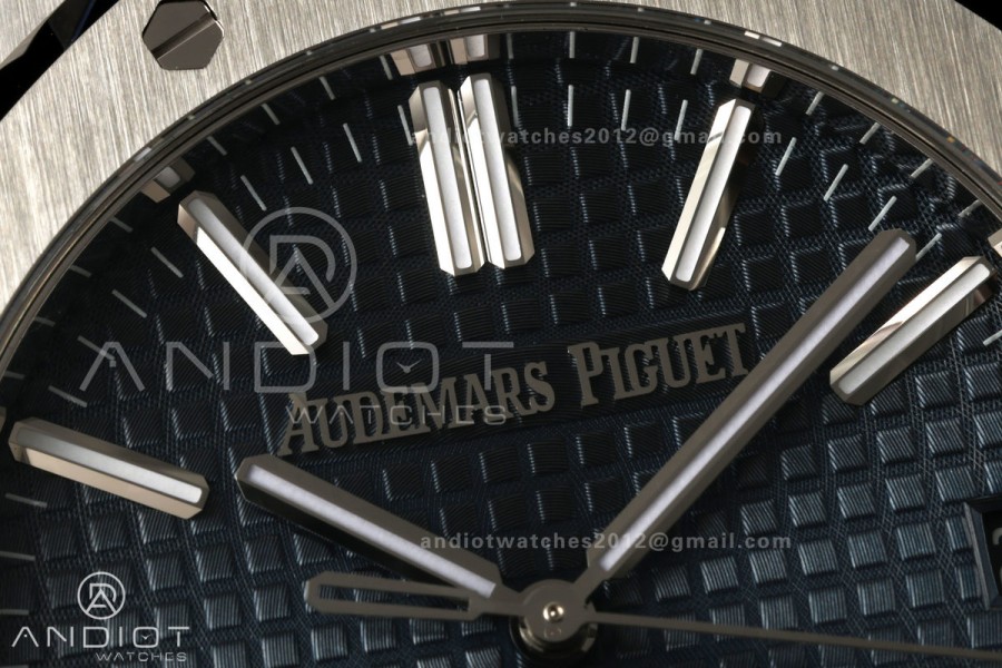 Royal Oak 41mm 15510 SS VSF 1:1 Best Edition Blue Textured Dial on SS Bracelet DD4302 Super Clone