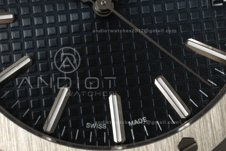 Royal Oak 41mm 15510 SS VSF 1:1 Best Edition Blue Textured Dial on SS Bracelet DD4302 Super Clone