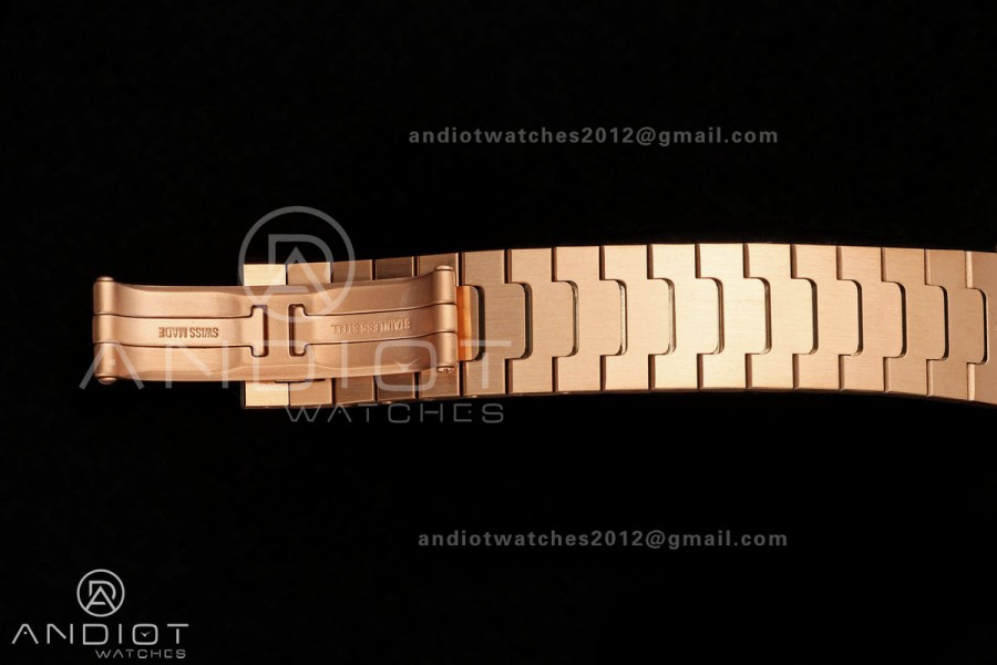 Santos de Cartier 27mm RG AF 1:1 Best Edition Silver Dial On RG SmartLinks Bracelet Ronda Quartz