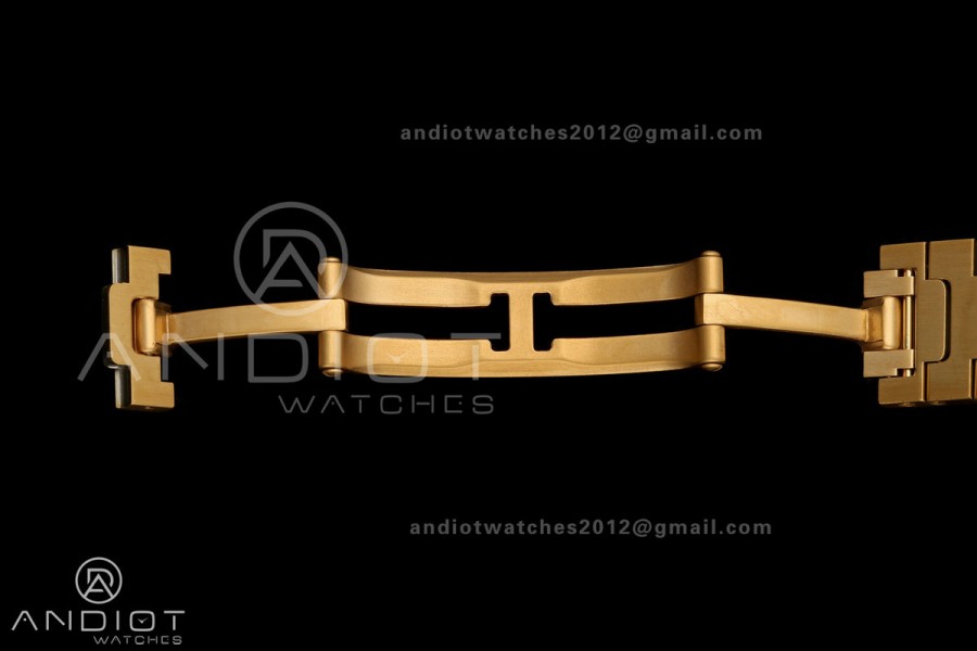 Santos WGSA0107 27x34mm AF 1:1 Best Edition Silver Dial On YG SmartLinks Bracelet Ronda Quartz