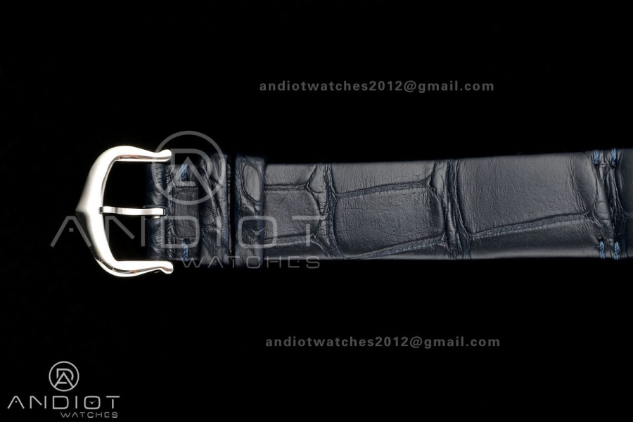 Santos De Cartier DRF 27mm SS/LE Silver Dial Alligator Leather Strap Quartz