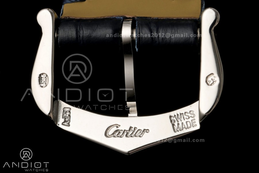 Santos De Cartier DRF 27mm SS/LE Silver Dial Alligator Leather Strap Quartz