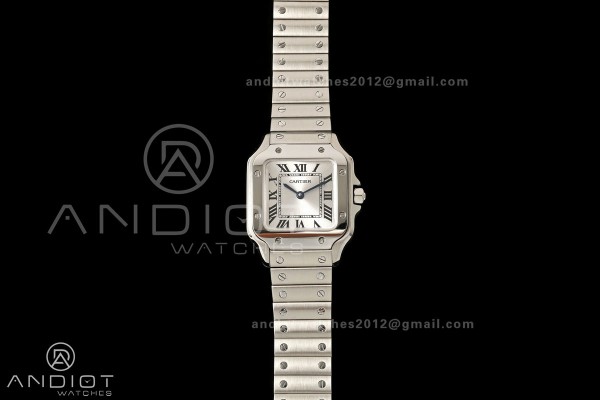 Santos de Cartier 27mm SS DRF 1:1 Best Edition Sil...