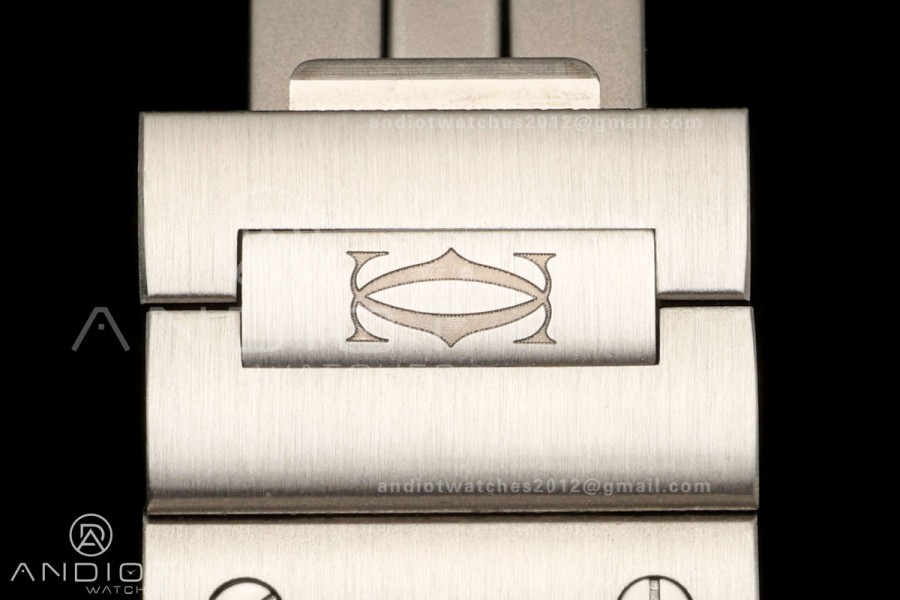Santos de Cartier 27mm SS DRF 1:1 Best Edition Silver Dial On SS SmartLinks Bracelet Ronda Quartz
