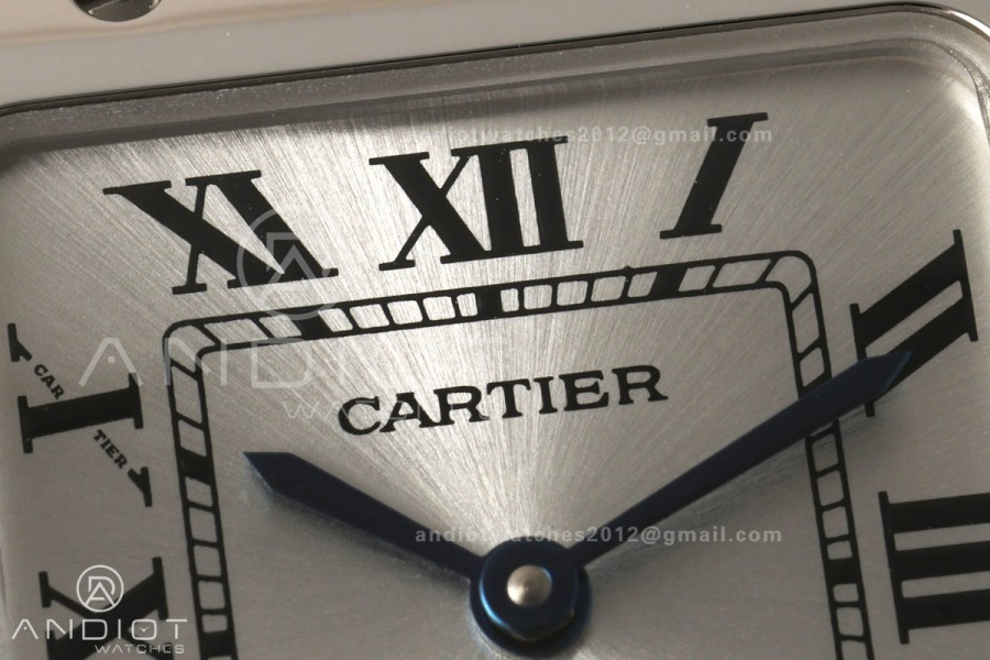Santos de Cartier 27mm SS DRF 1:1 Best Edition Silver Dial On SS SmartLinks Bracelet Ronda Quartz