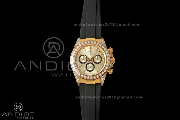 Daytona 126538 Gain Weight Diamond Bezel YG QF YG Dial T Diamond On Oysterflex Strap SH4131 (Free Sprung)