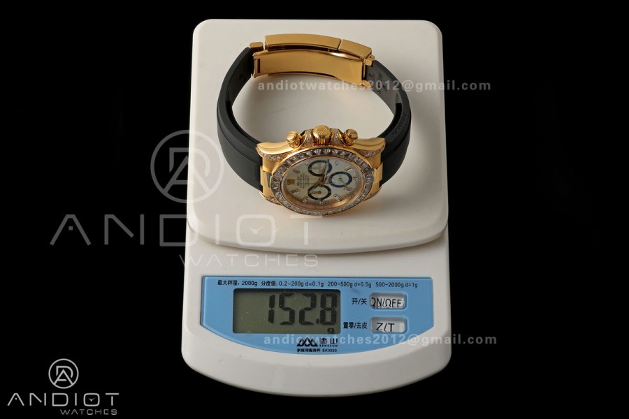 Daytona 126538 Gain Weight Diamond Bezel YG QF YG Dial T Diamond On Oysterflex Strap SH4131 (Free Sprung)